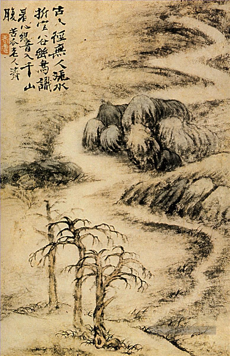 Crique de Shitao en hiver 1693 traditionnelle chinoise Peintures à l'huile